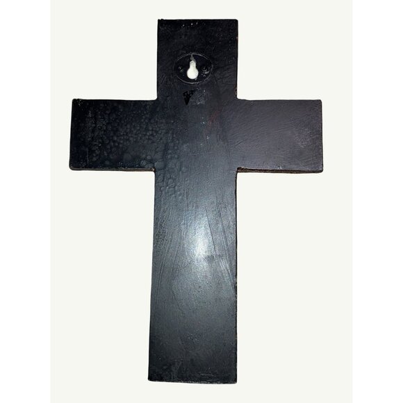 Decorative Stone-Look Cross Wall Hanging "We Walk By Faith Not By Sight" 2 Cor. - Picture 5 of 9